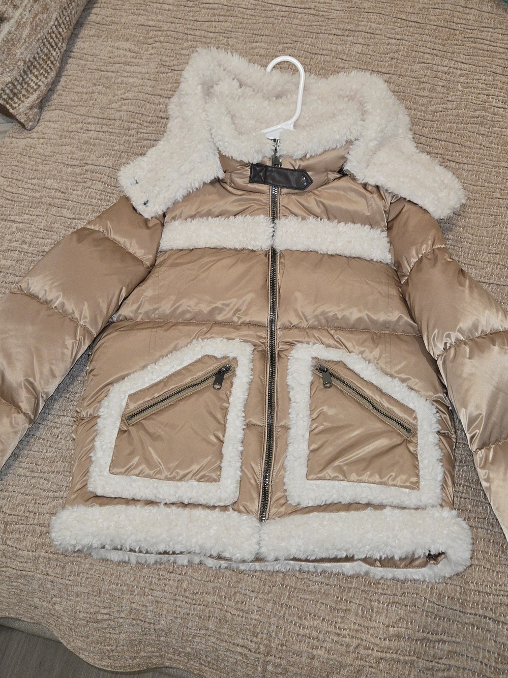Mercer Collective Faux-Shearling-Trim Down Puffer Coat – Size Small – NWOT